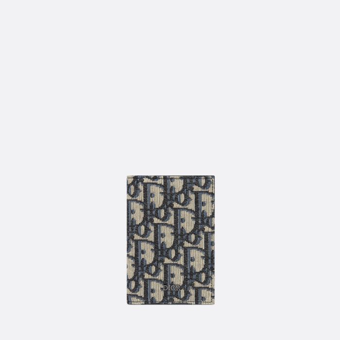 Dior Vertical 2-tier Card Wallet Beige Black with Card Slots 2ESCH138YSE H05E
