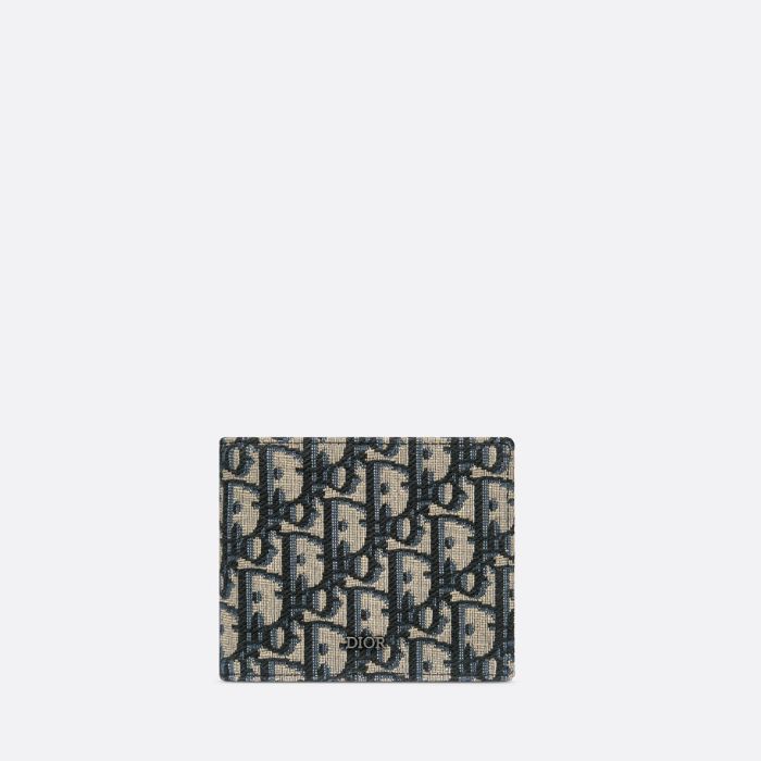 Dior Oblique Jacquard Wallet in Beige Black SKU 2OBBH027YSE H05E