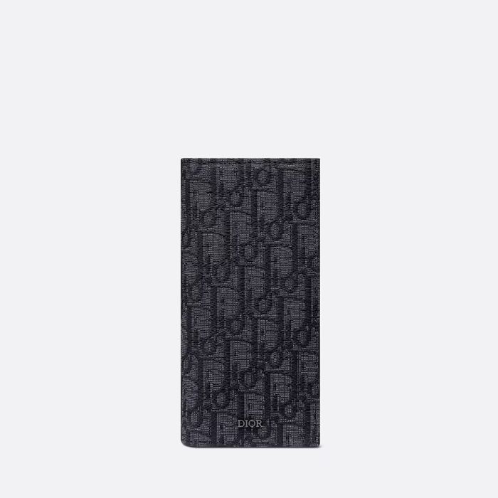 Dior Vertical Wallet Black Oblique Jacquard 2OBBC002YSE H03E