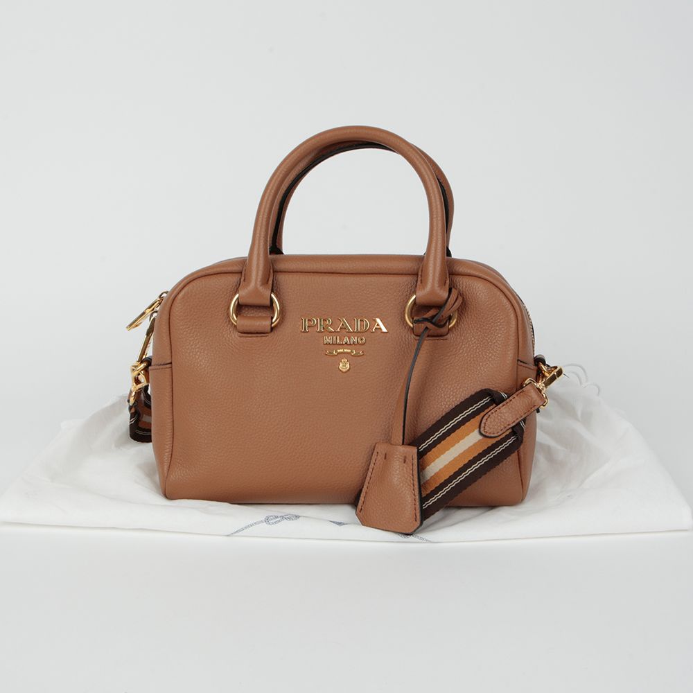 Prada Metal Logo Tote Shoulder Bag 1BB108