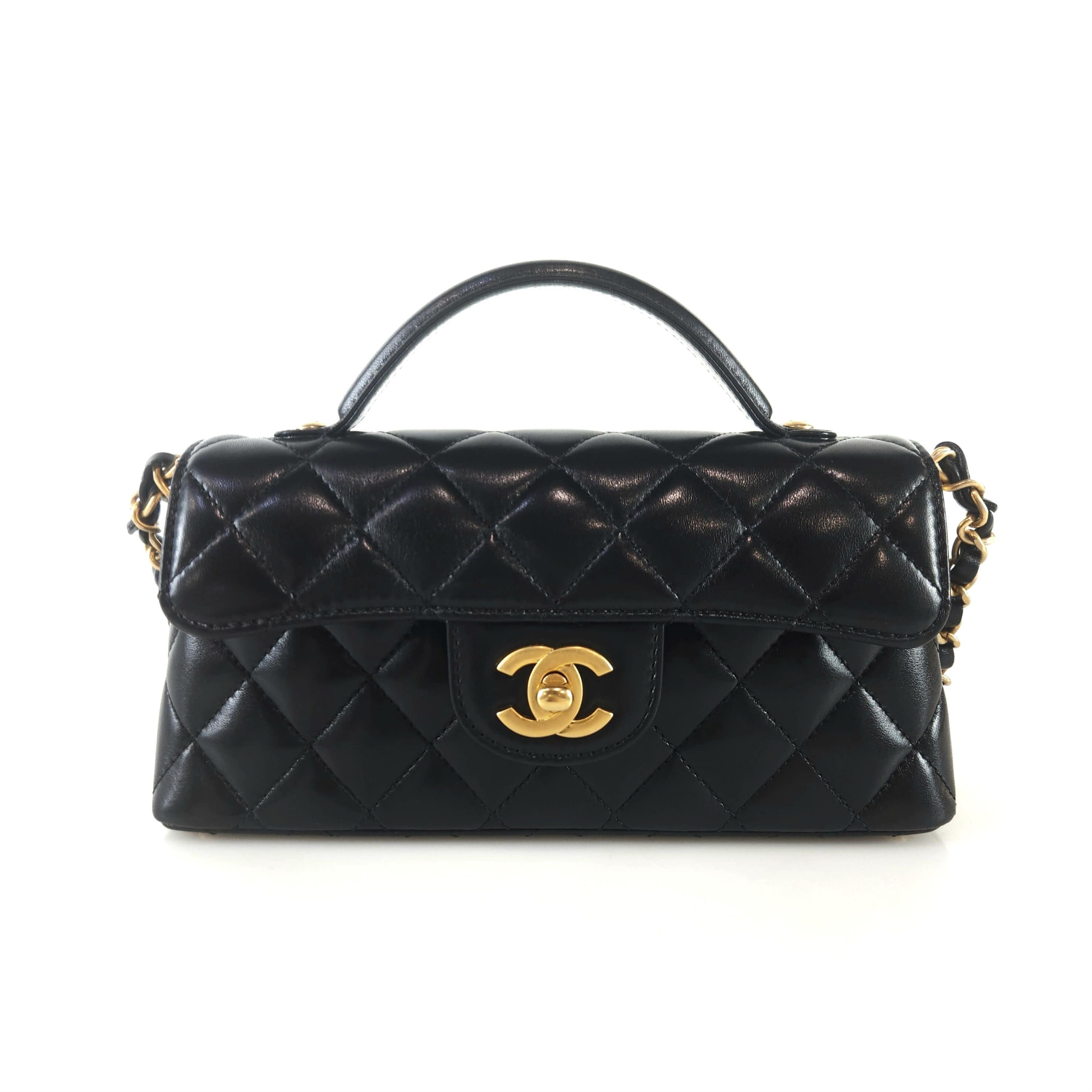 CHANEL Top Handle Chain Shoulder Bag 25 Years AS5354 9215