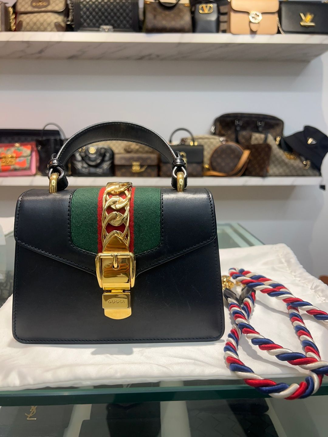 Gucci Black Suede Tote Shoulder Crossbody Mini Bag 470270
