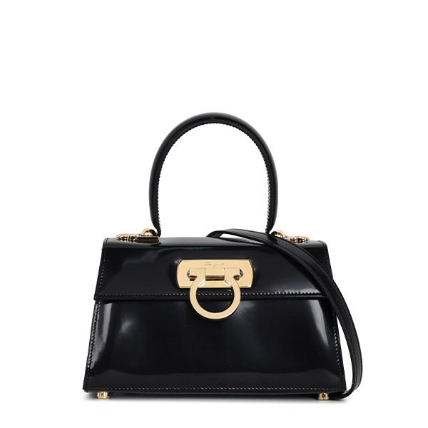 Salvatore Ferragamo Small Black East/West Iconic Top Handle Bag 212958 759117 00210