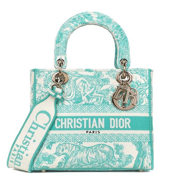 Dior Aquamarina Riviera Lady D-Lite Medium Bag M0565OTDT 51E 00044