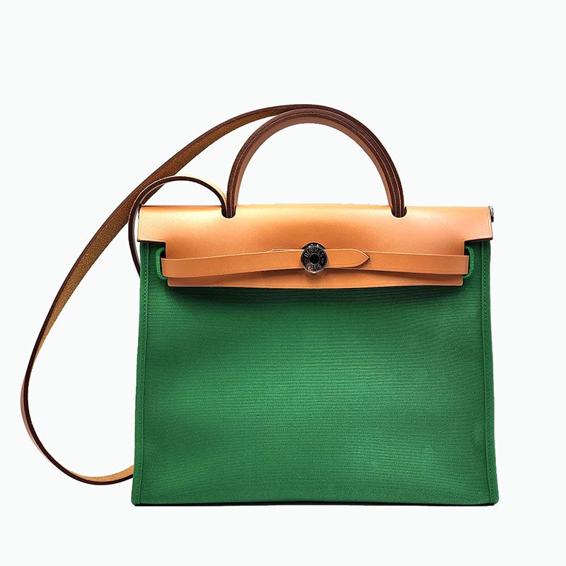 Hermes Fabric Brown/Green Ervack 31 X Embossed