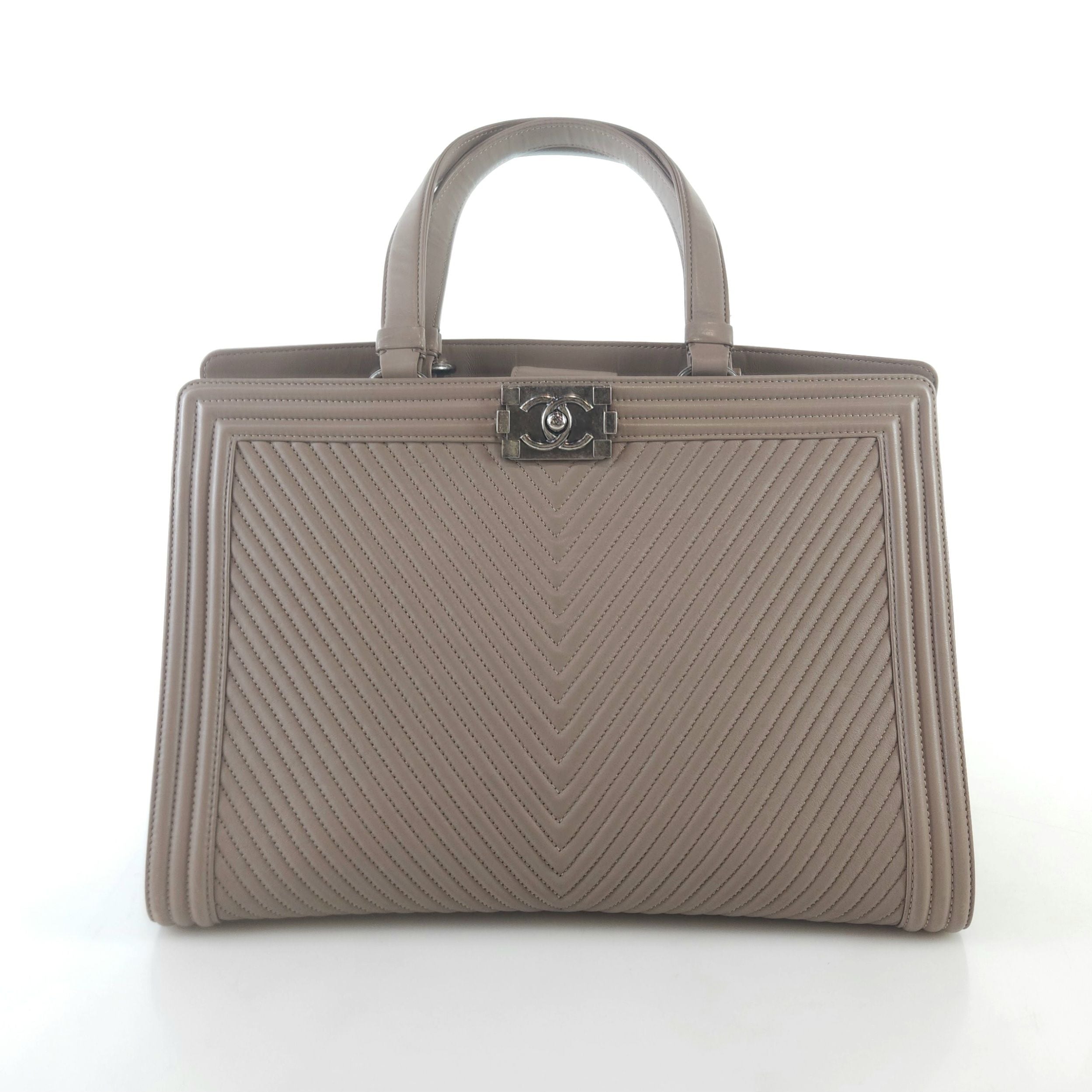 CHANEL Chevron Boy Tote Bag A92861 9176