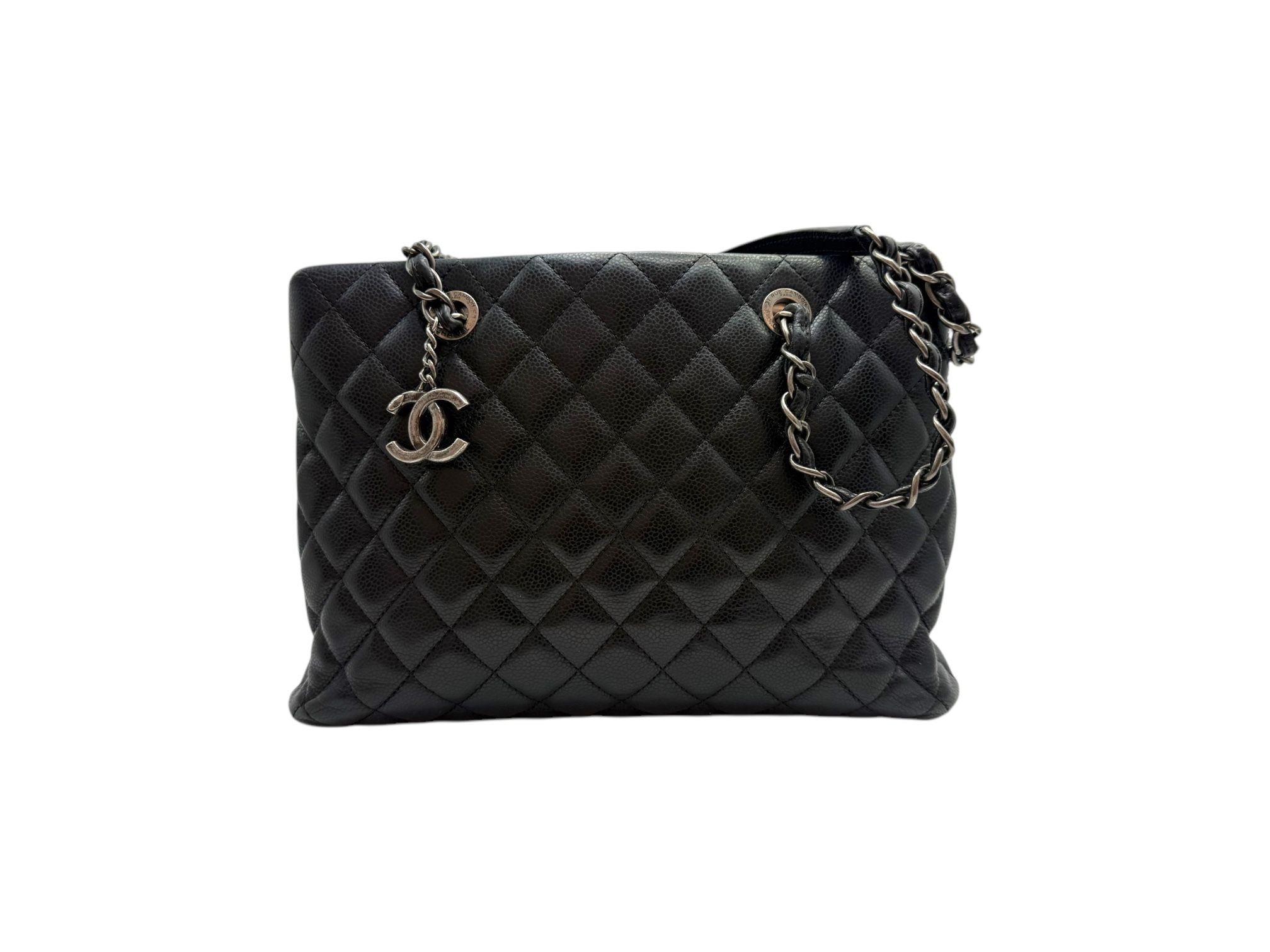 CHANEL Caviar Flap Season Shoulder Bag Black SKU 21