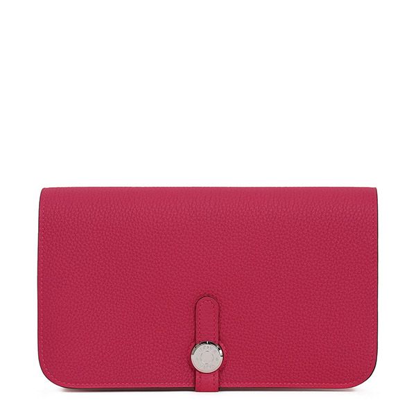 Hermes Rose Mexico Dogon Duo Wallet U Monogram 00021