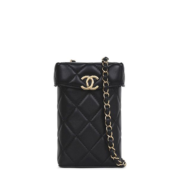 CHANEL Mini Chain Bag in Black with Gold Accents AS2876 00105