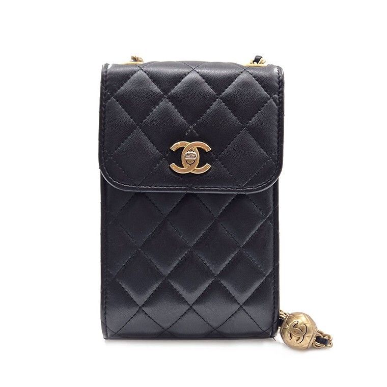 CHANEL Golden Ball Phone Holder Crossbody Bag 32425023
