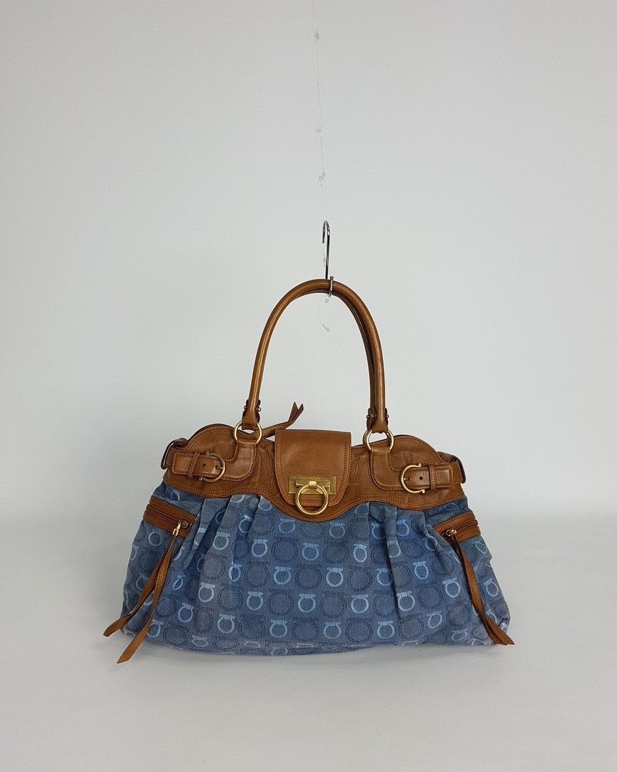 Salvatore Ferragamo Denim Big Shoulder Bag - SKU1369