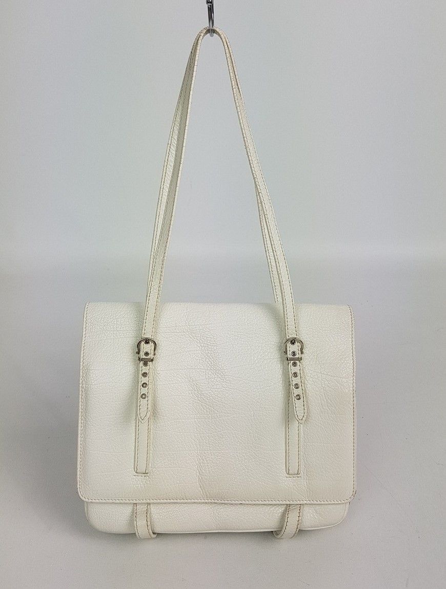 Salvatore Ferragamo White Leather Shoulder Bag - SKU123