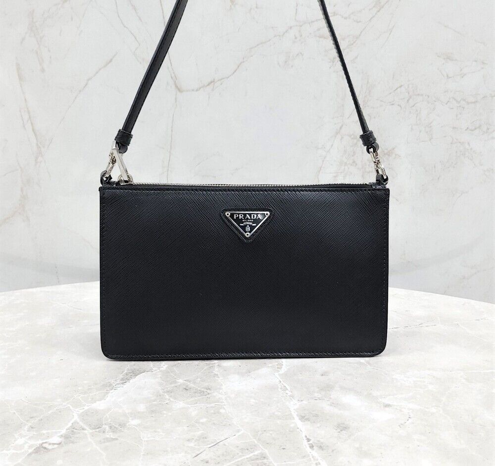 Prada Brushed Saffiano Mini Bag Black SKU