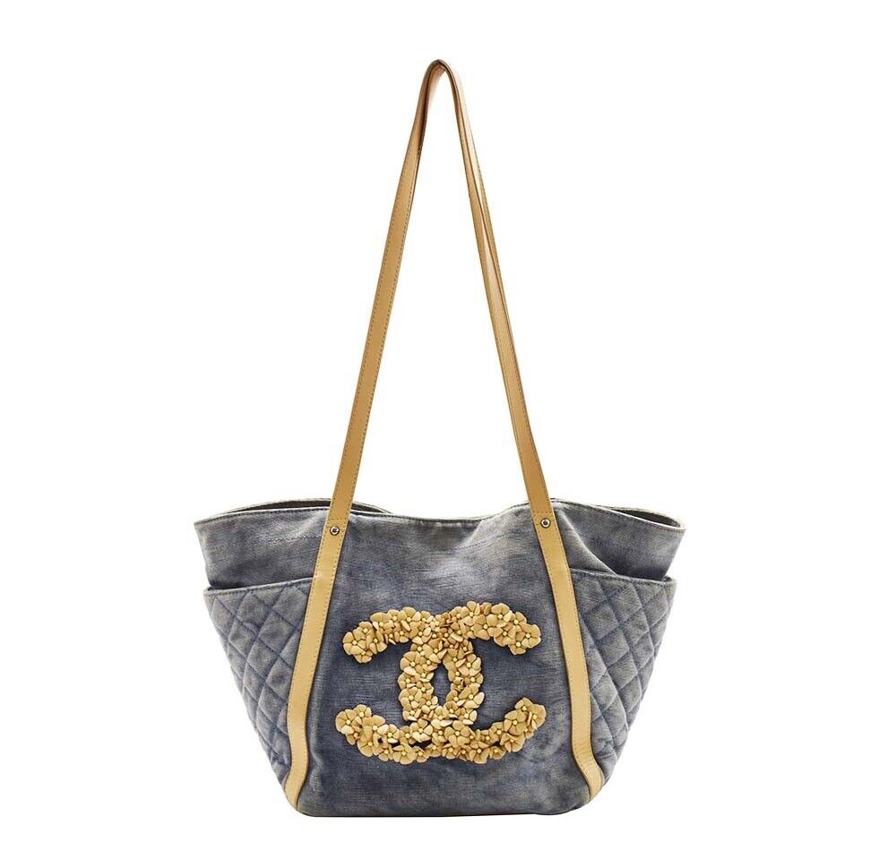 CHANEL Denim Tweed Shopper Bag 10108