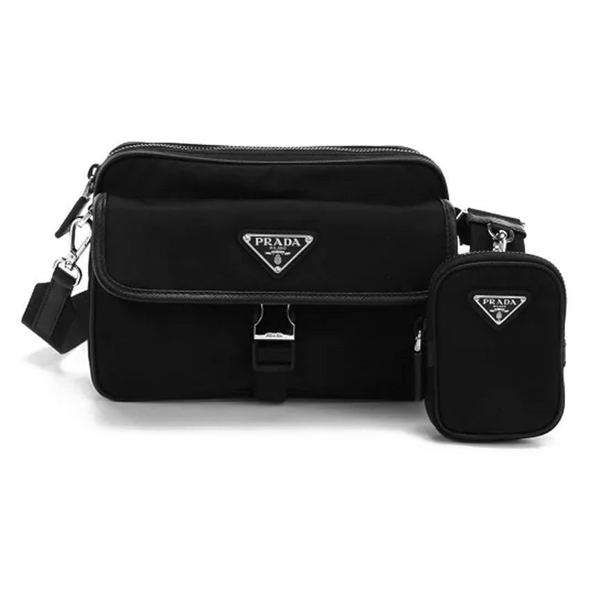 Prada Nylon Crossbody Bag with Triangle Logo 2VH133 2DMH F0002
