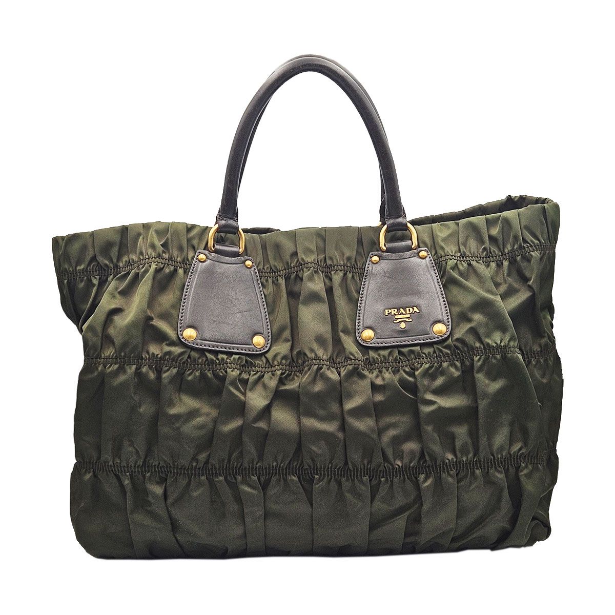 Prada Nylon Khaki Golf Tote Bag BN1232