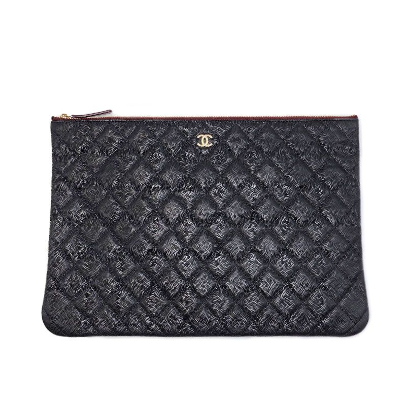 CHANEL Classic Clutch Large Black with Interior Chip SKU12345