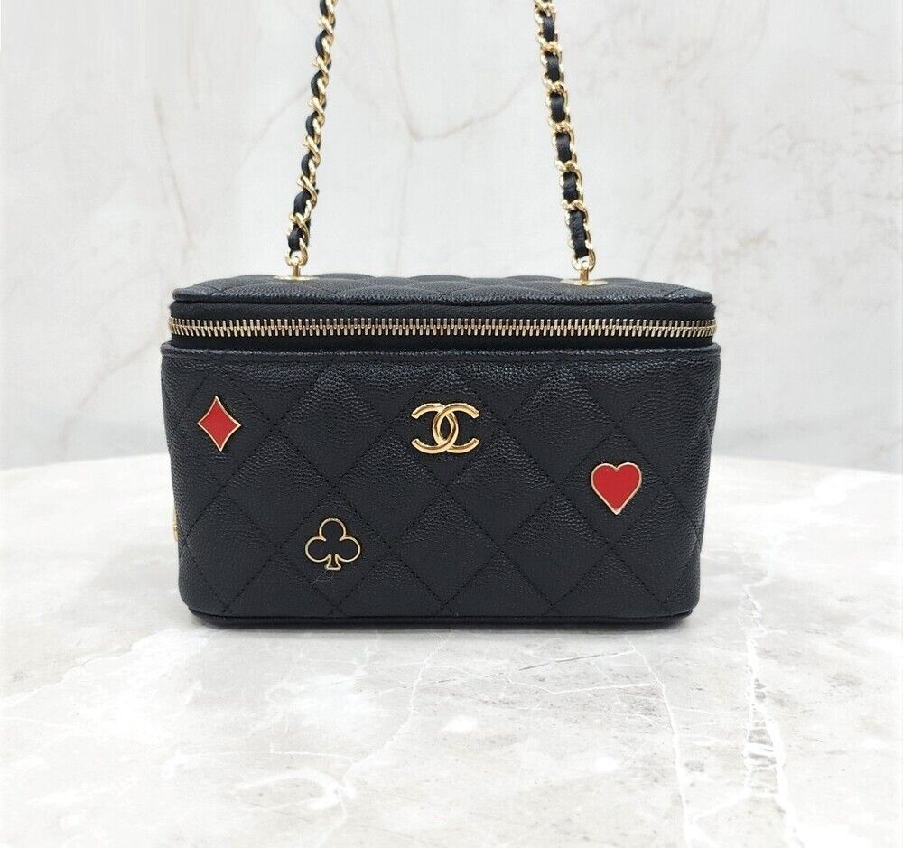 CHANEL Heart Charm Rectangle Vanity Chain Bag - AP3079