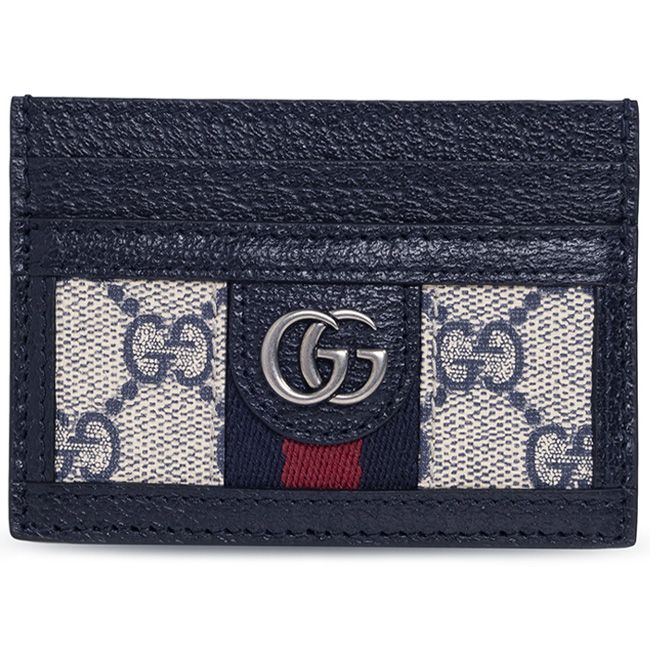 Gucci Supreme Card Wallet 523159 96IWN 4076 Navy