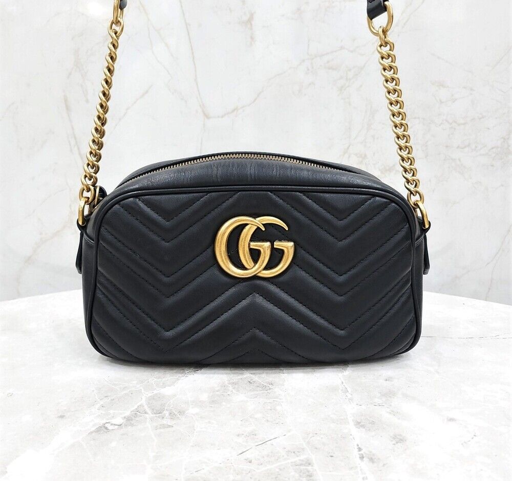 Gucci Small Shoulder Crossbody Bag Black SKU: gg GG MAHMON