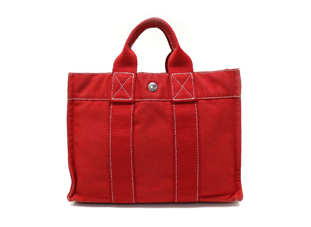 Hermes Red Fabric Evelyne Fourre Tout Tote Bag DS59363HE