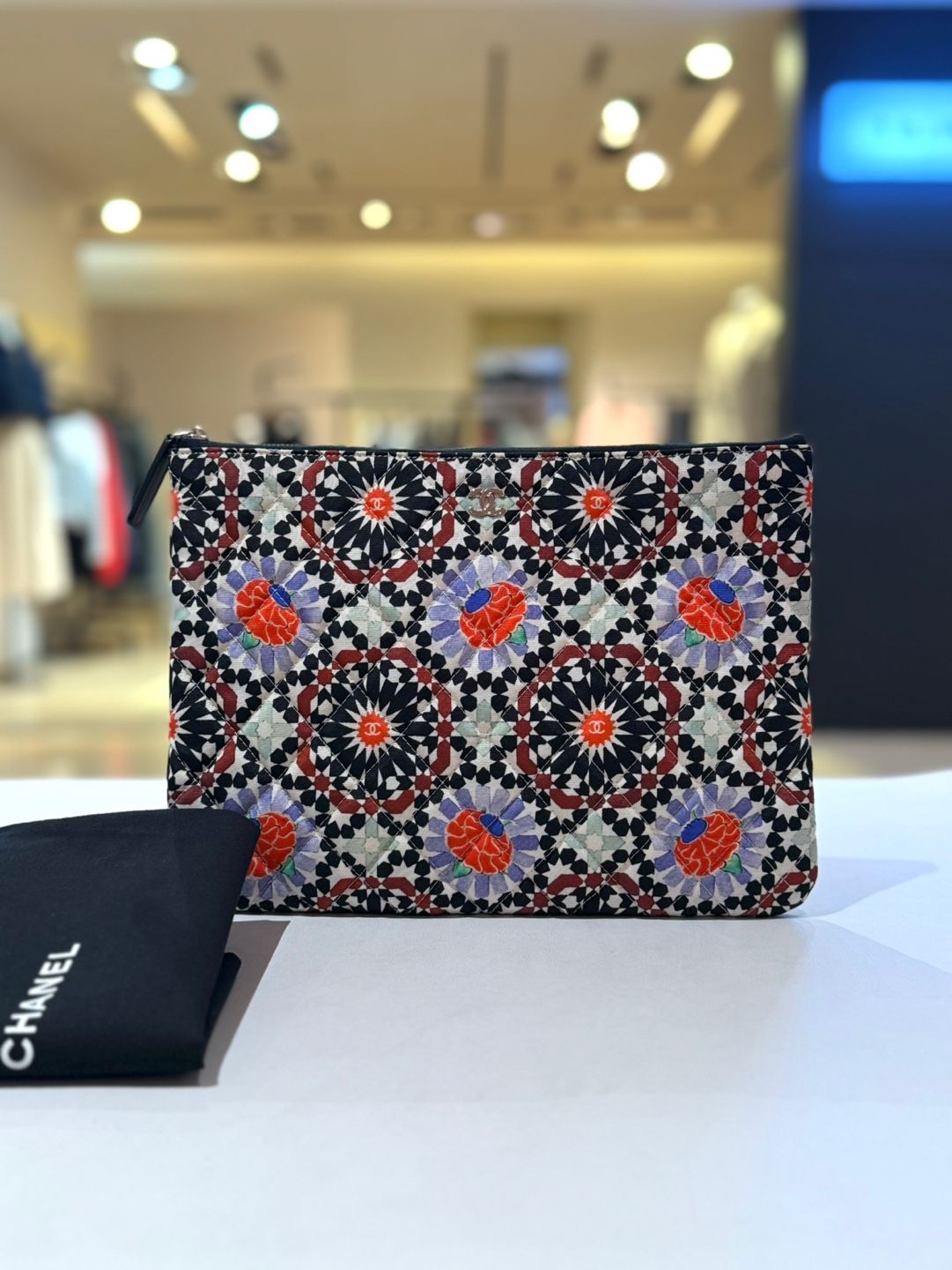 CHANEL Printed Fabric Clutch 20 Series SKU