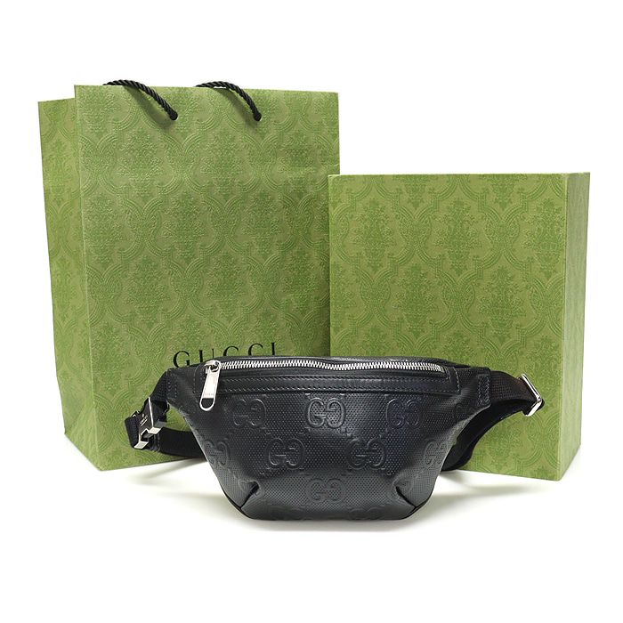 Gucci Black GG Embossed Leather Belt Bag 658582