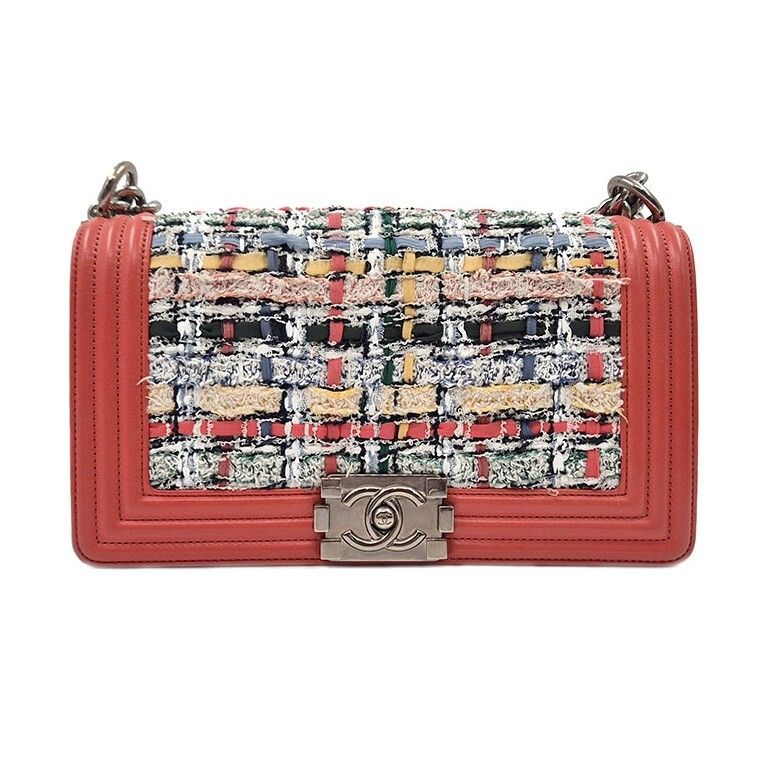 CHANEL Tweed Boy Bag Medium 32125023