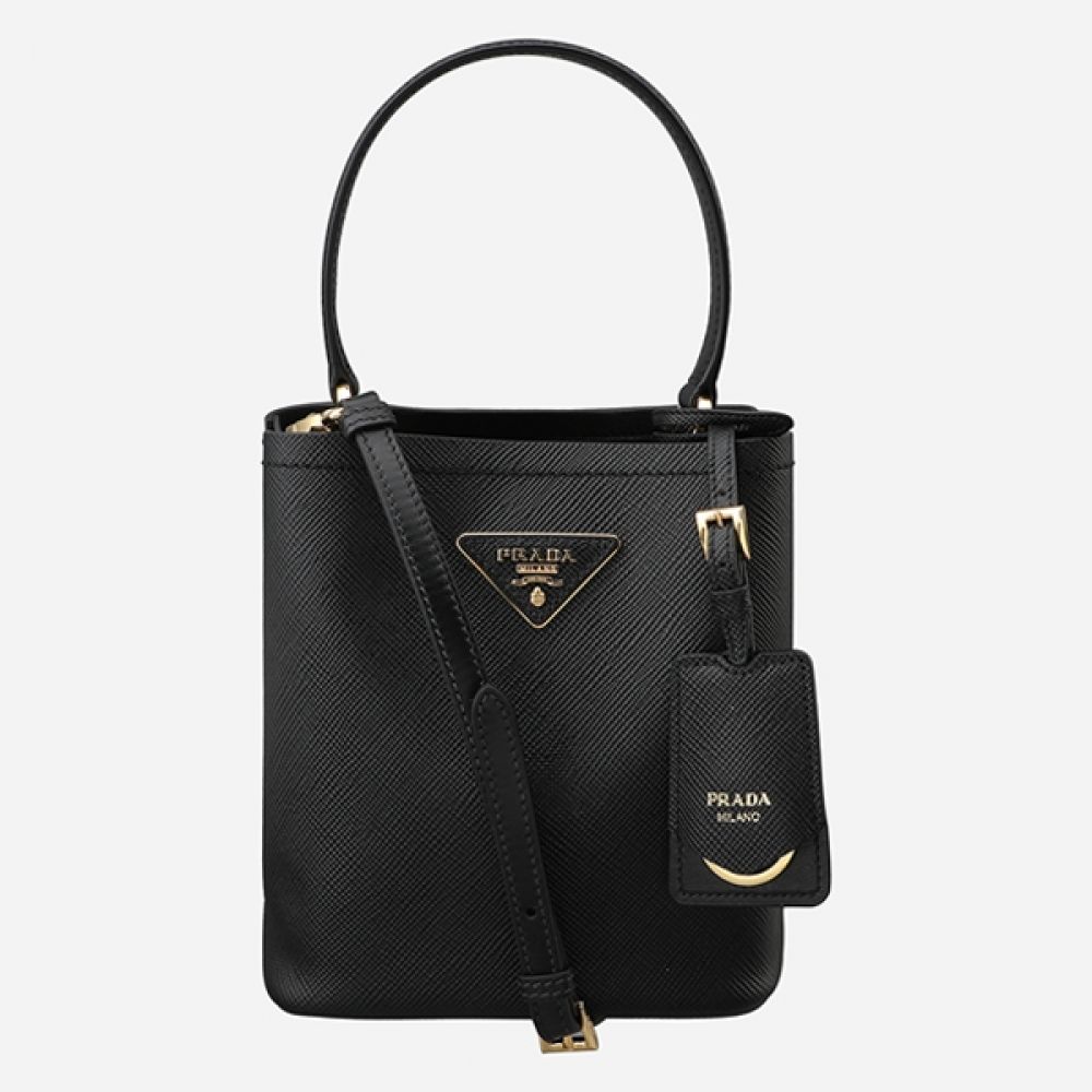 Prada Small Double Bucket Bag Black 1BA217 2ERX F0002