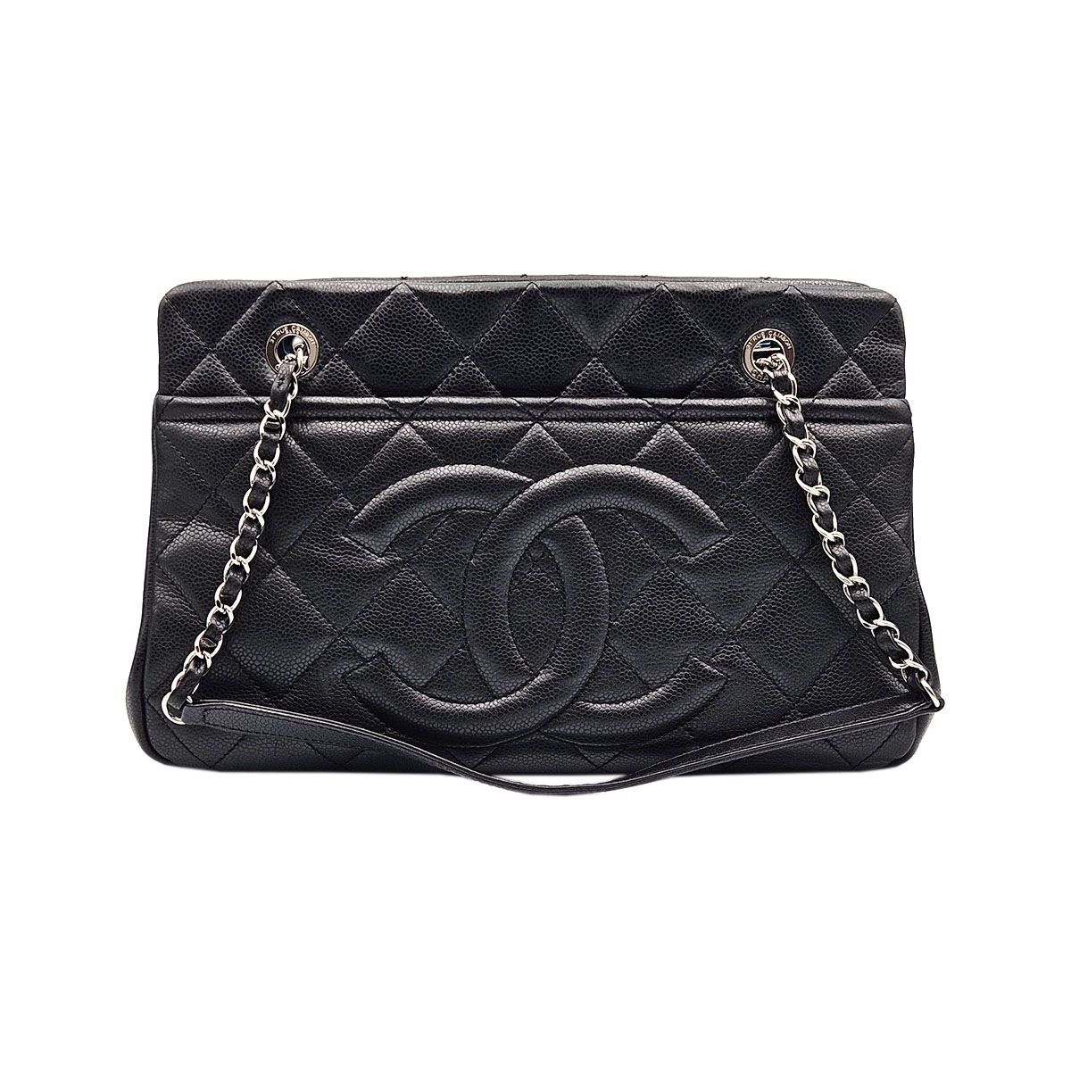CHANEL Black Soft Caviar Timeless CC Chain Shoulder Bag (Size 17) A67294