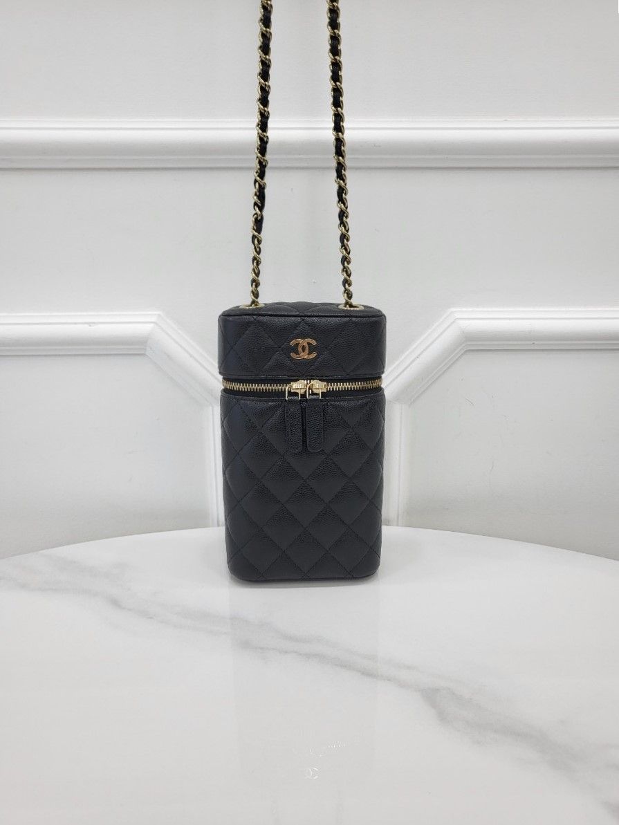 CHANEL Vanity Caviar Phone Holder Crossbody - AP2084