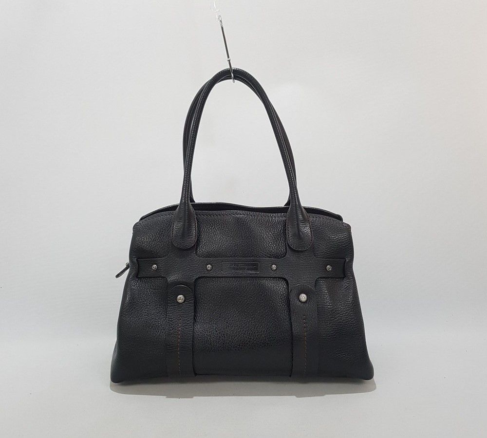 Salvatore Ferragamo Black Leather Tote Shoulder Bag SKU98765