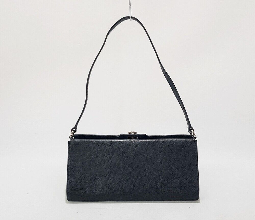 Salvatore Ferragamo Black Leather Shoulder Bag