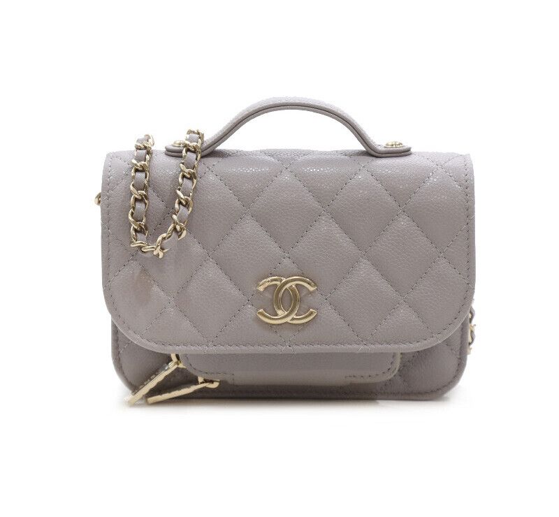 CHANEL Mini Gray Caviar Chain Bag AP2914 7394988790