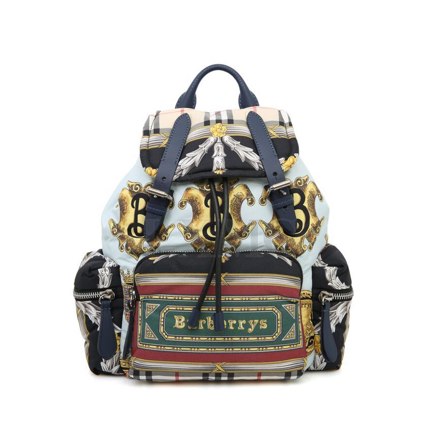 Burberry Technical Printing Ink Blue Nylon Backpack 4078770