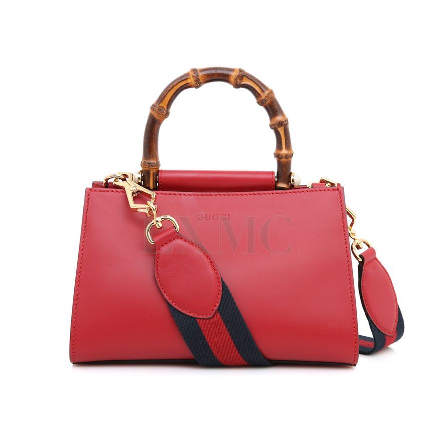 Gucci Red Snake Handle Tote Shoulder Bag 470271