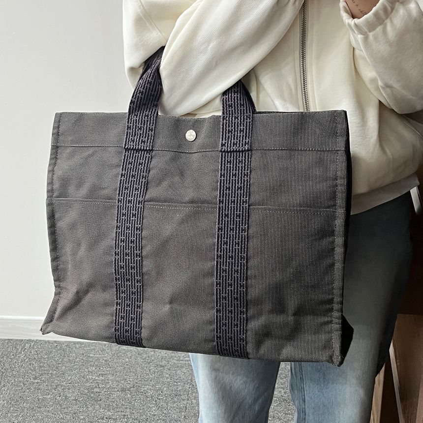 Hermes Canvas Tote Bag Ellaine Huluto MM Luxury Feel S250122-01