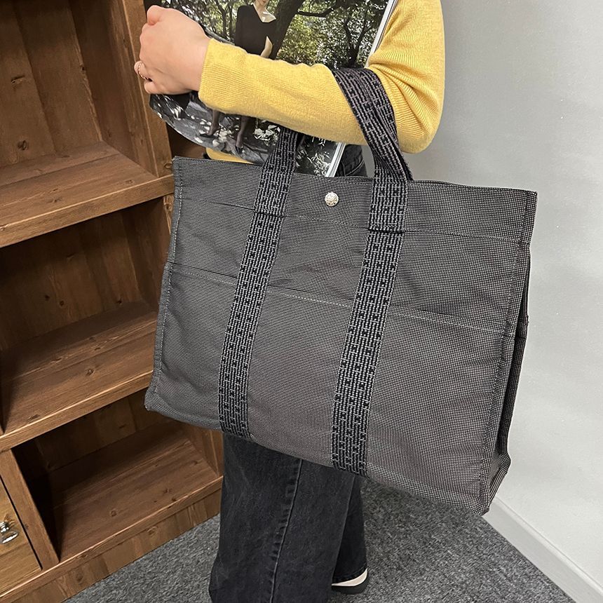 Hermes Canvas Tote Bag with Luxury Feel MM Size Style S250124-01