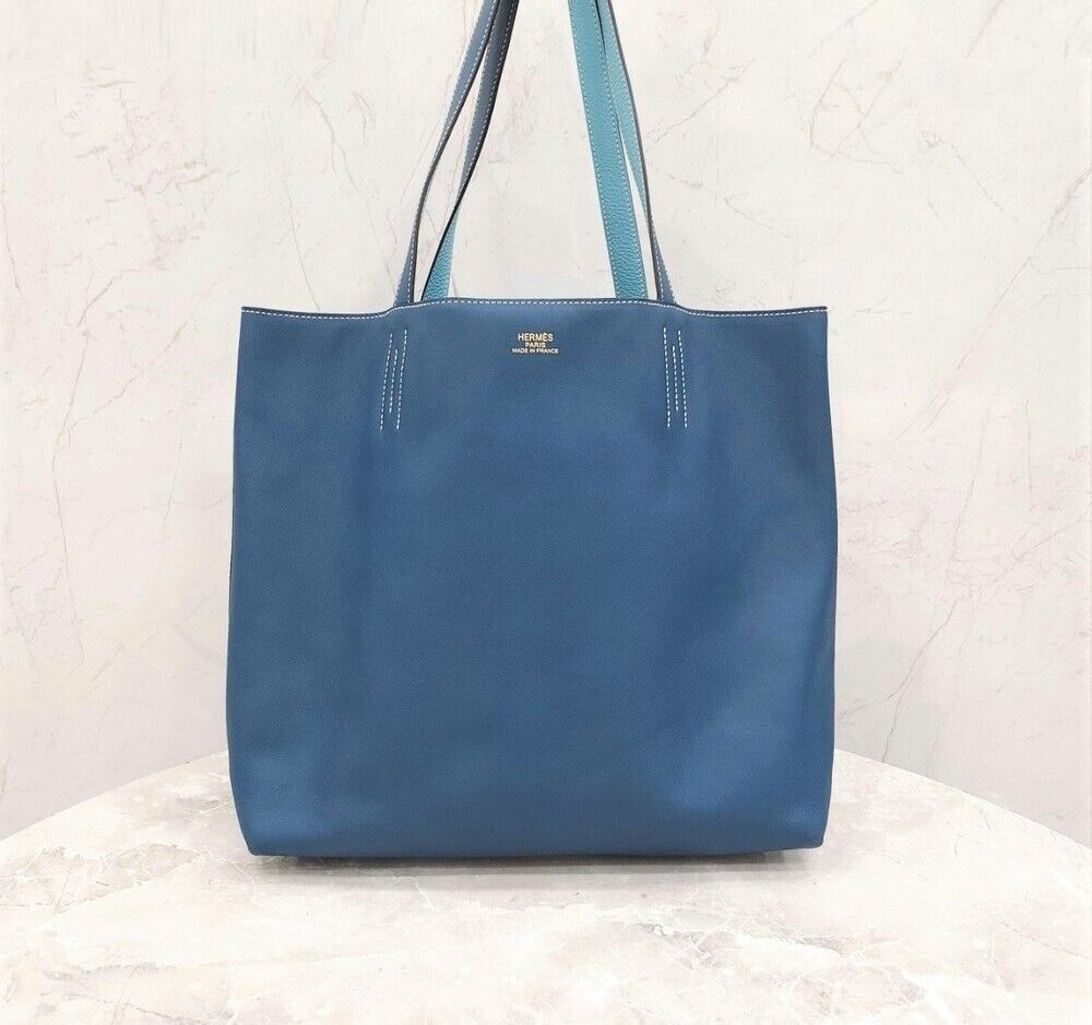 Hermes Reversible Blue Navy Shoulder Bag