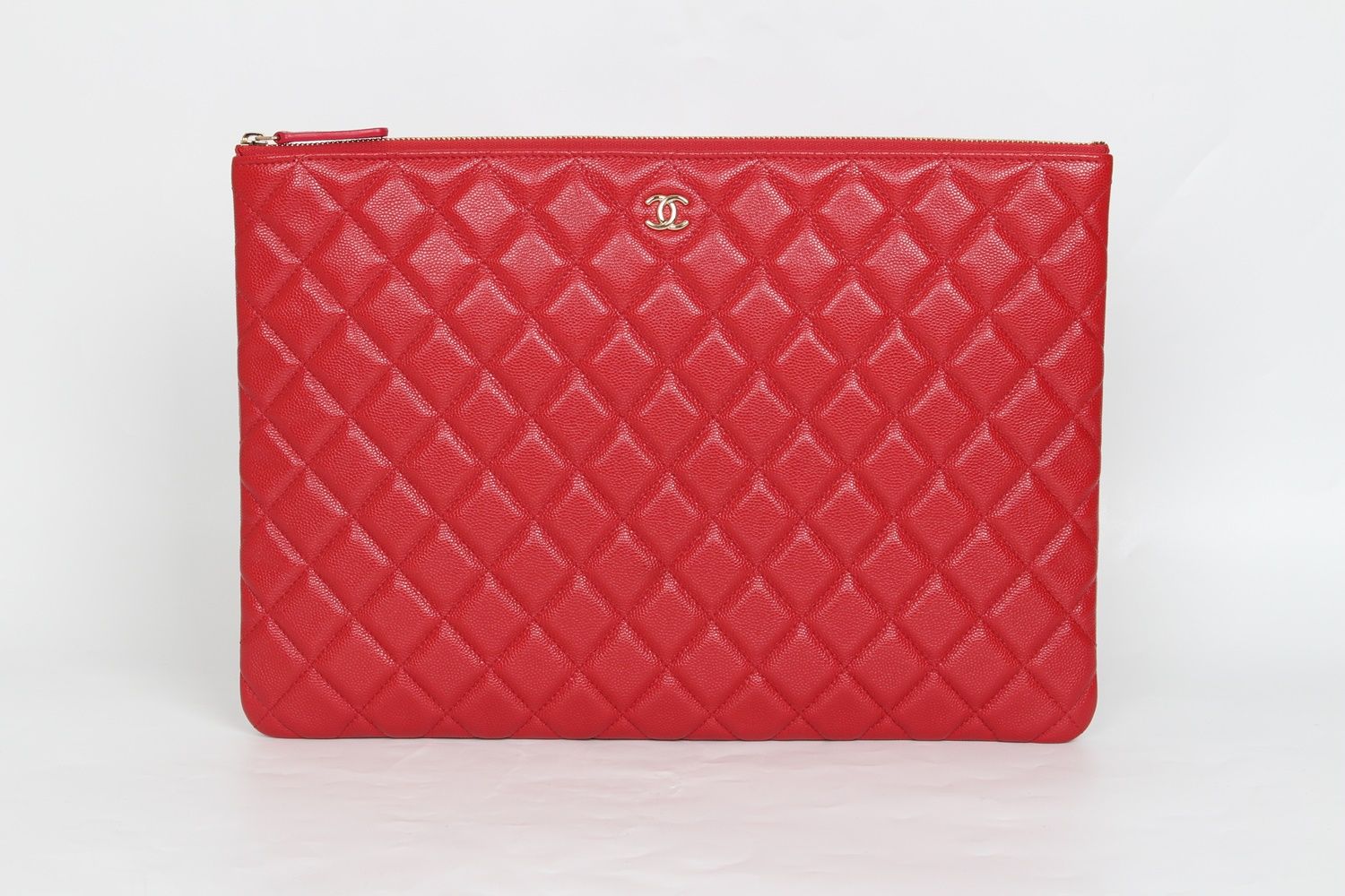 CHANEL Classic Clutch Lambskin Red Large SKU123456