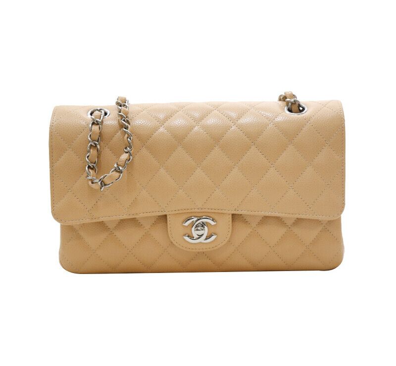 CHANEL Classic Caviar Shoulder Bag Medium Beige 7311627398