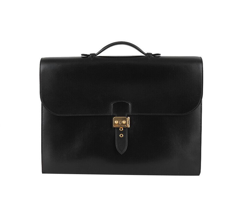 Hermes Black Calfskin Gold Chain Bag 7222927883