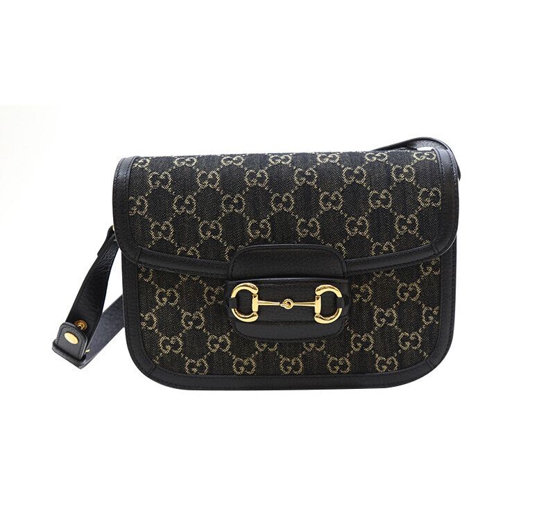 Gucci Horsebit 1955 Shoulder Bag - Black 602204 Supreme 7255512845