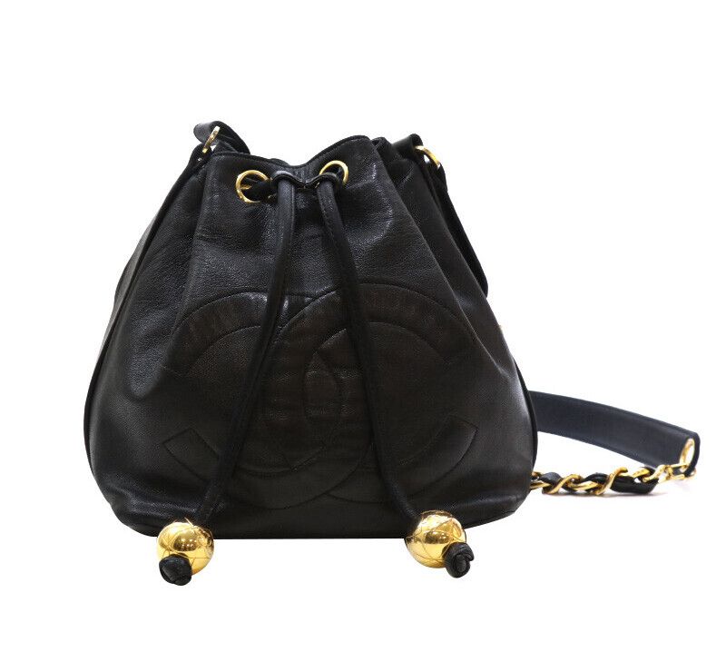 CHANEL Gold Ball Bucket Bag With Lambskin CC Logo 7223097423