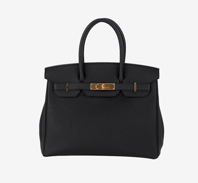 Hermes 30 Togo Black Gold-Embossed Birkin Bag 7217580792