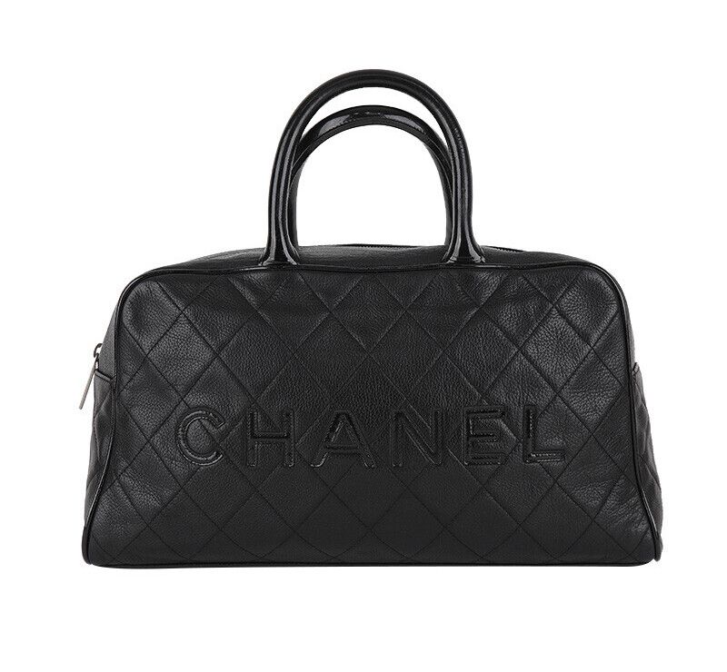 CHANEL Black Quilted Leather Boston Bag Caviar 7224944230