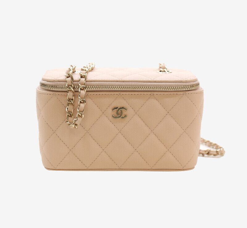 CHANEL Cosmetic Vanity Mini Pink Chain Shoulder Crossbody Bag 7523296624