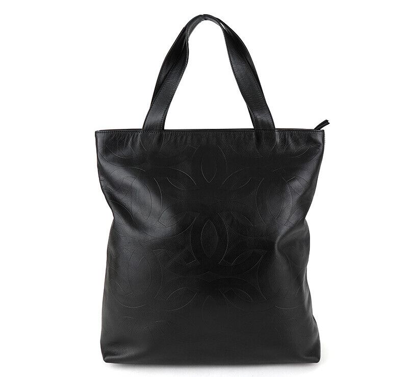 CHANEL Embossed Lettering Tote Shoulder Bag 7225088235