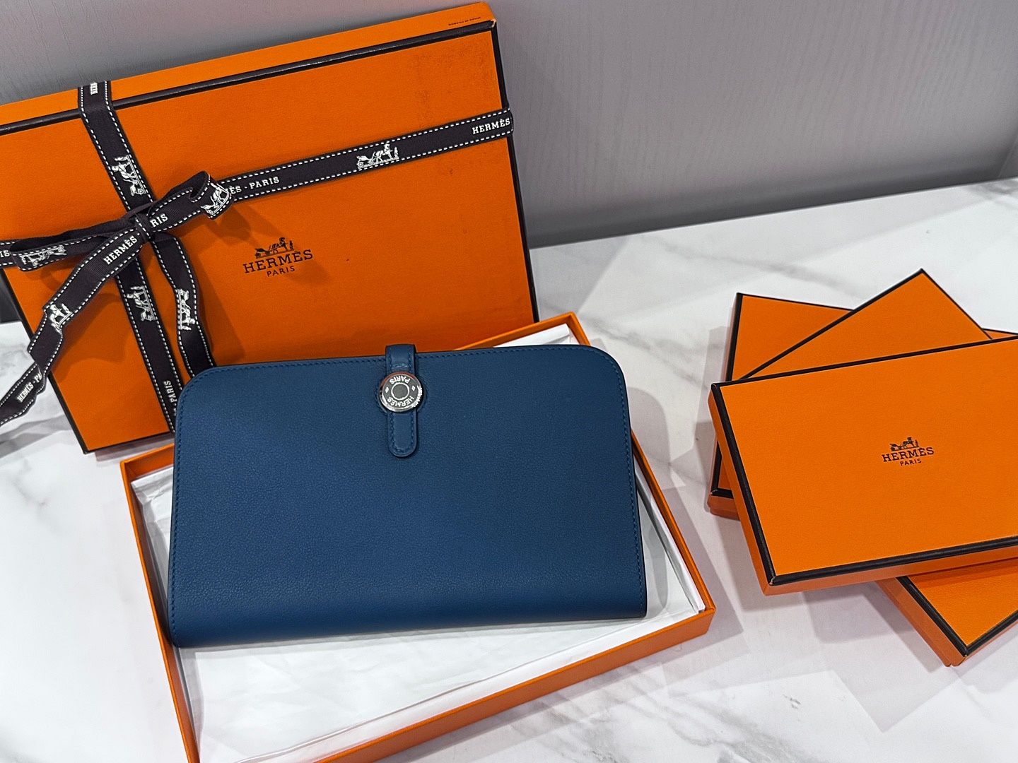 Hermes Dogon Duo Wallet Dark Blue [RNC] SKU