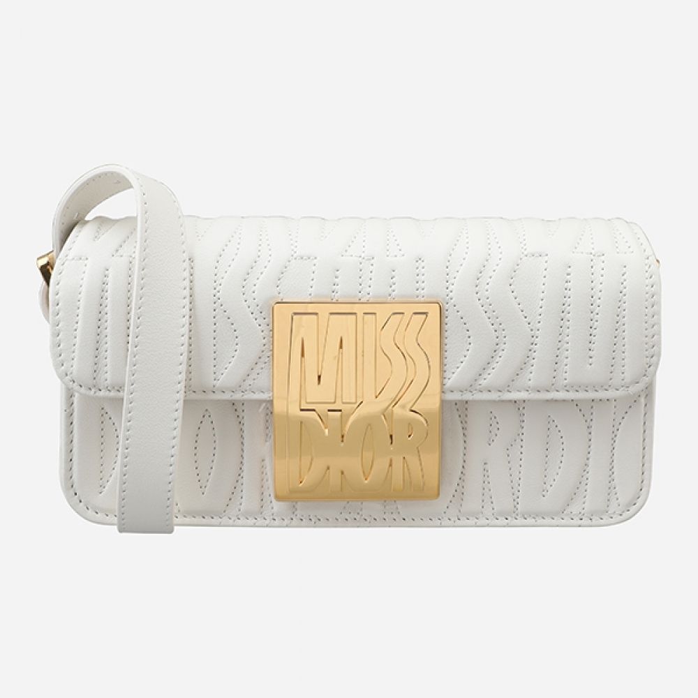 Dior Flap Back Latte White M2610UBOS 030